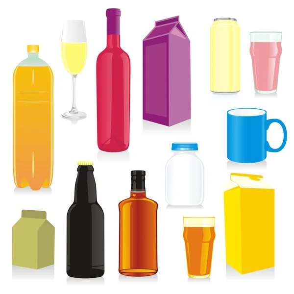 Envases aislados para bebidas — Vector de stock