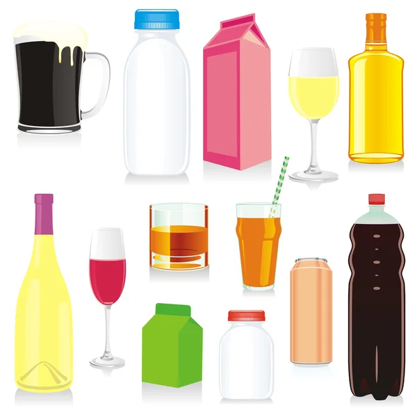 Isolated drink containers — Stock Vector