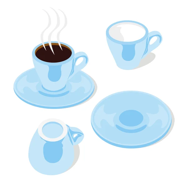Espresso cups and saucers — Stock Vector