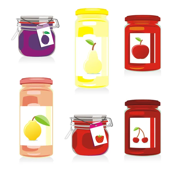 Isolated jam jars set — Stock Vector
