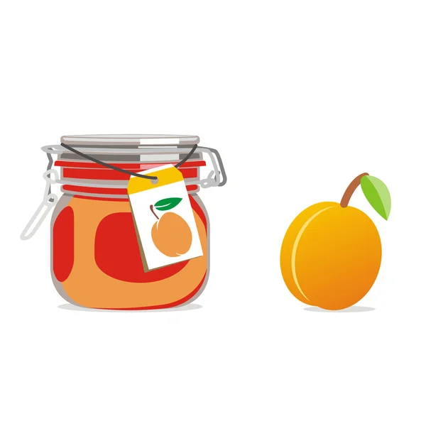 Confiture et fruits isolés — Image vectorielle