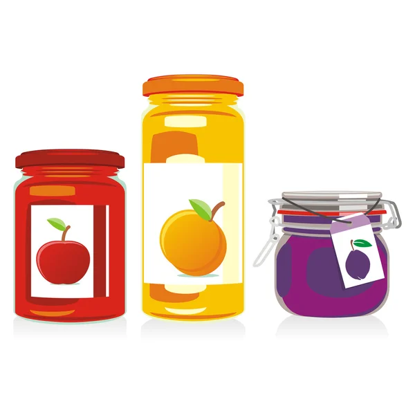 stock vector Isolated jam jars set