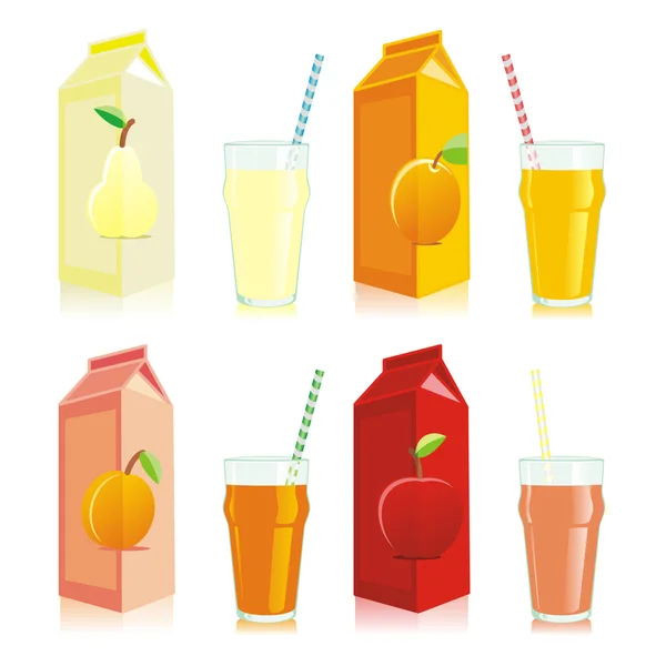 Isolated juice recipients — Stock Vector