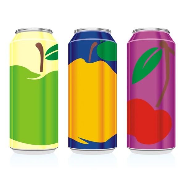 Isolated juice cans — Stock Vector
