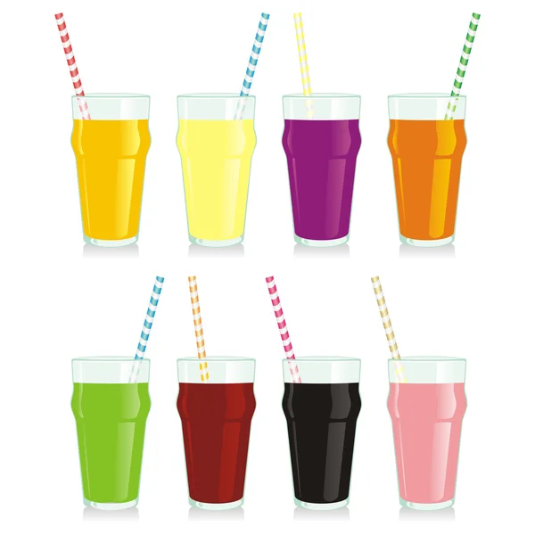 Isolated juice glasses — Stock Vector
