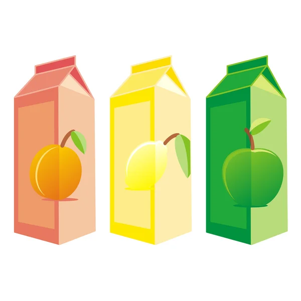 Isolerade juicekartong — Stock vektor