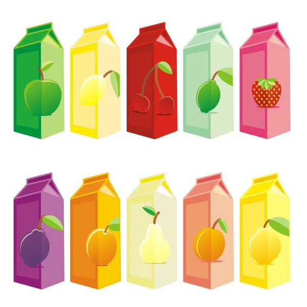 孤立的果汁盒 — 图库矢量图片