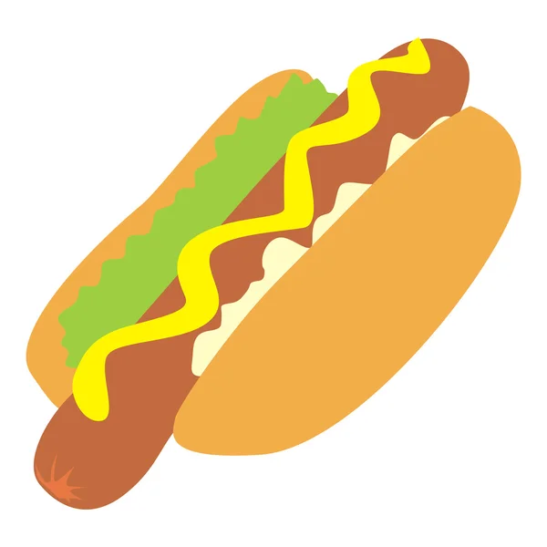 Geïsoleerde hot-dog — Stockvector