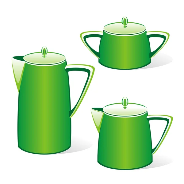Isolated kettles — Stock Vector