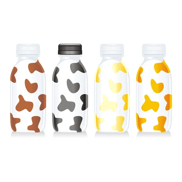 Isolerade mjölk glasflaskor — Stock vektor