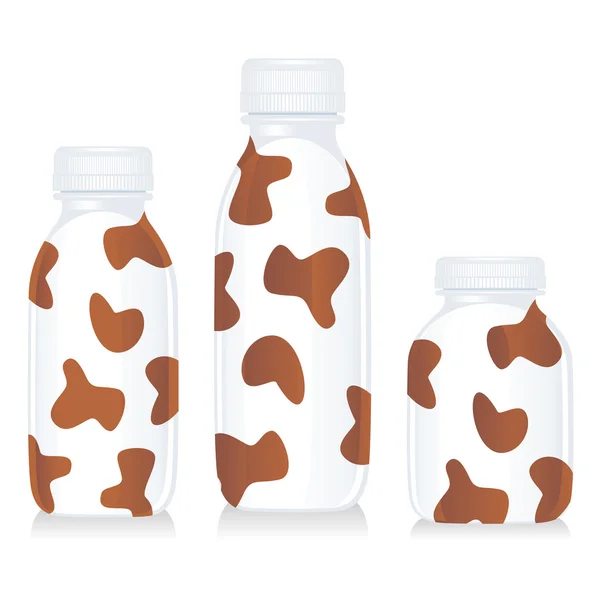 Frascos de vidro de leite isolados —  Vetores de Stock