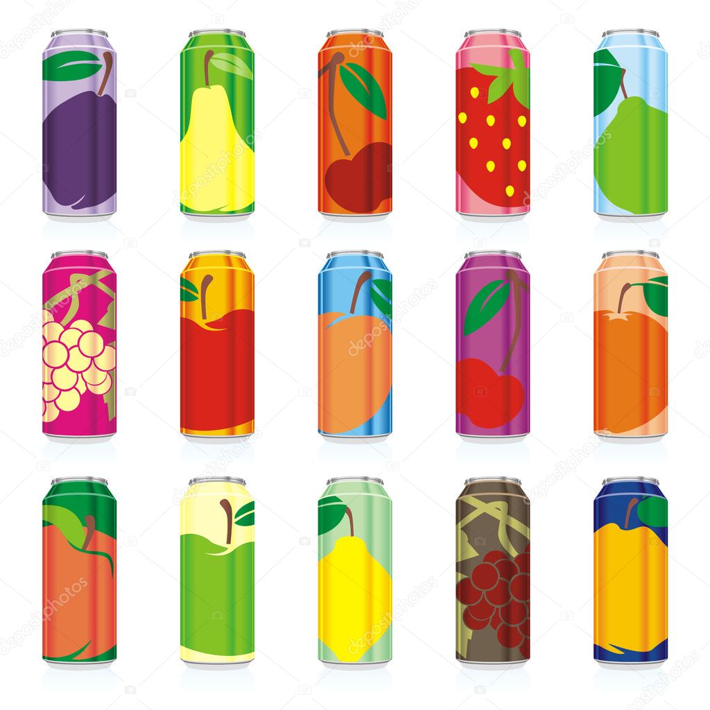 Isolated juice cans