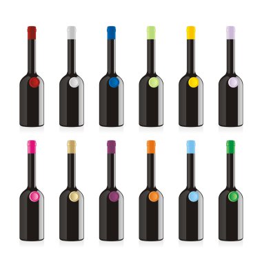 Isolated balsamic vinegar bottles set clipart