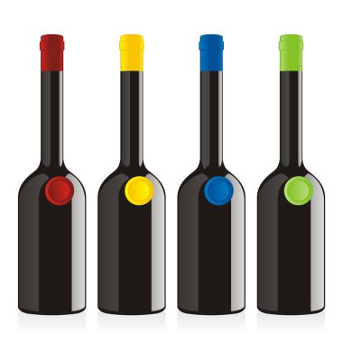 Isolated balsamic vinegar bottles set clipart