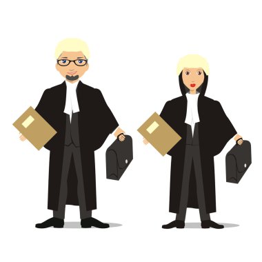 Isolated barrister couple clipart