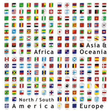 Two hundred fully editable vector flags