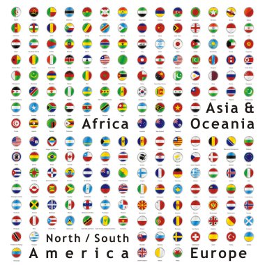 Two hundred fully editable vector flags clipart