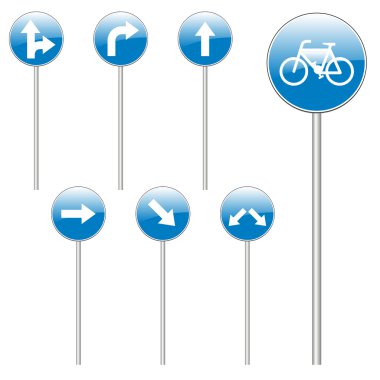 Isolated european road signs clipart