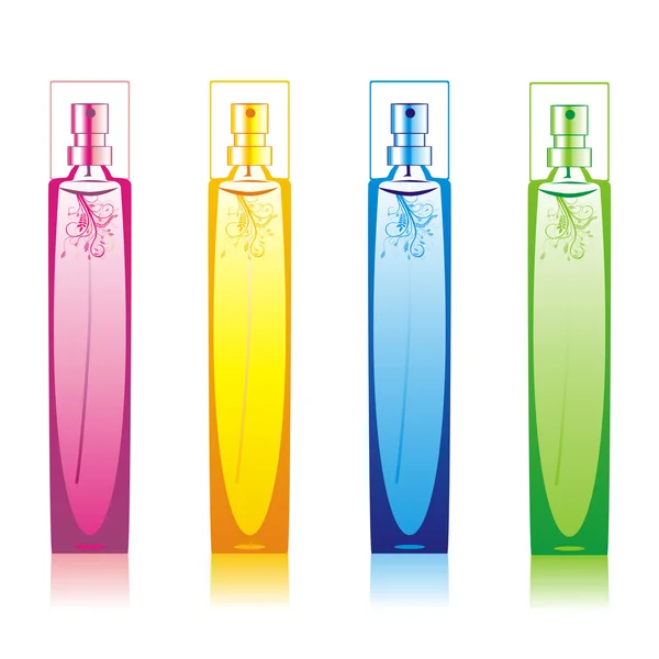 Sada izolované parfém lahví — Stockový vektor