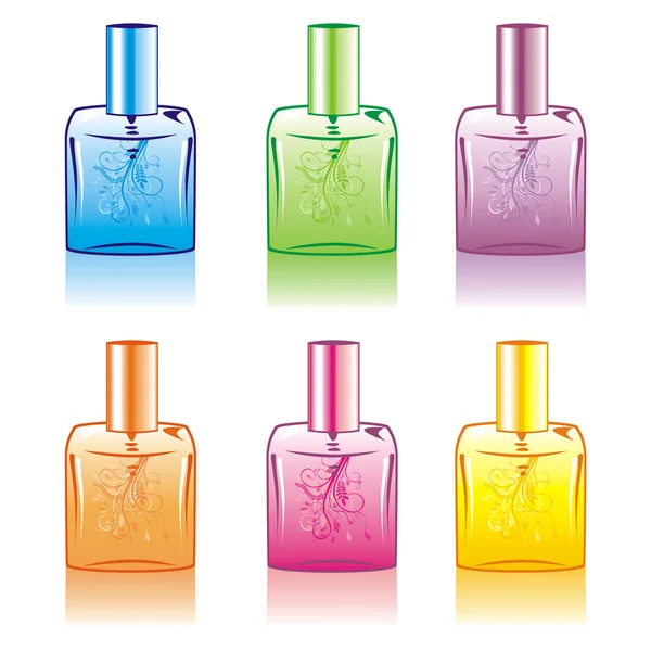 Sada izolované parfém lahví — Stockový vektor