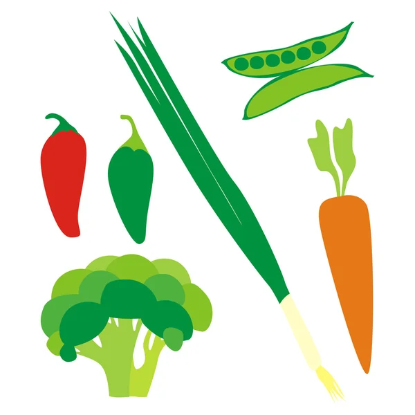 Geïsoleerde groenten — Stockvector