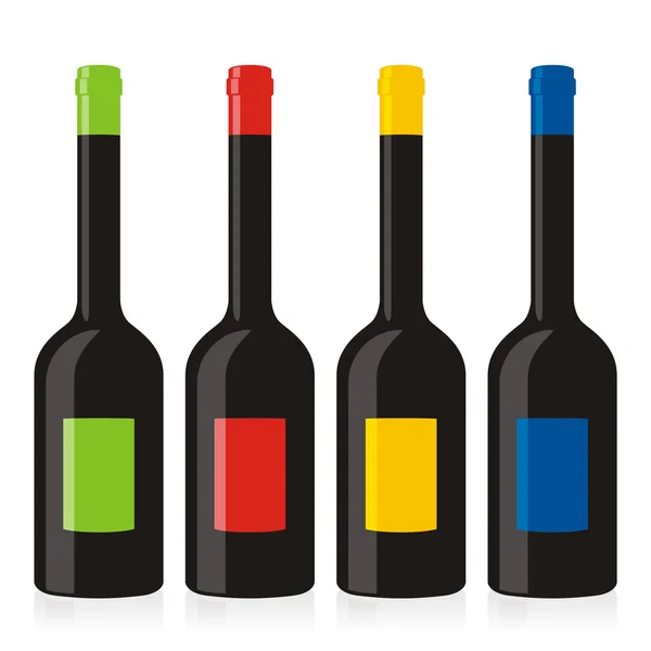 Conjunto isolado de garrafas de vinagre balsâmico — Vetor de Stock
