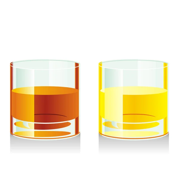 Isolated whiskey glasses — Stock Vector