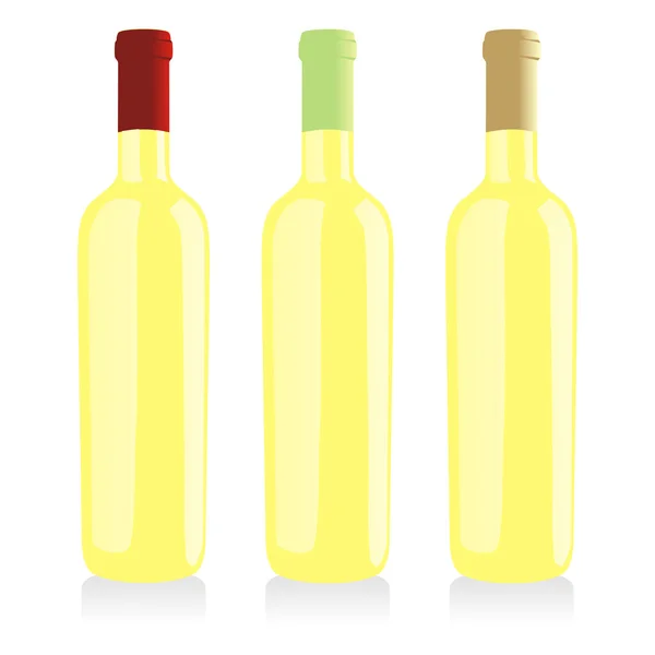 Isolated classic shape wine bottles — Stock Vector