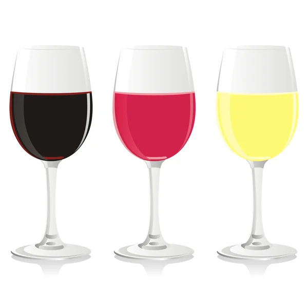 Bicchieri di vino isolati — Vettoriale Stock