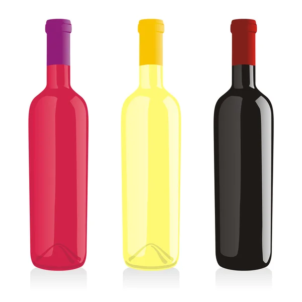 Isolado garrafas de vinho de forma clássica —  Vetores de Stock