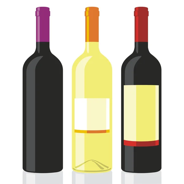 Ізольовані пляшки вина класичної форми — стоковий вектор