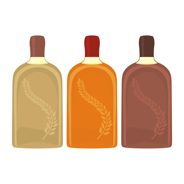 Izole viski şişeleri — Stok Vektör