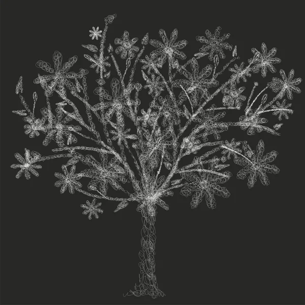 Стилизованное дерево проволоки — стоковый вектор