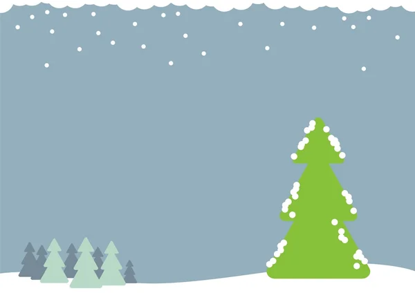 Arbres de Noël dans une nuit d'hiver — Image vectorielle