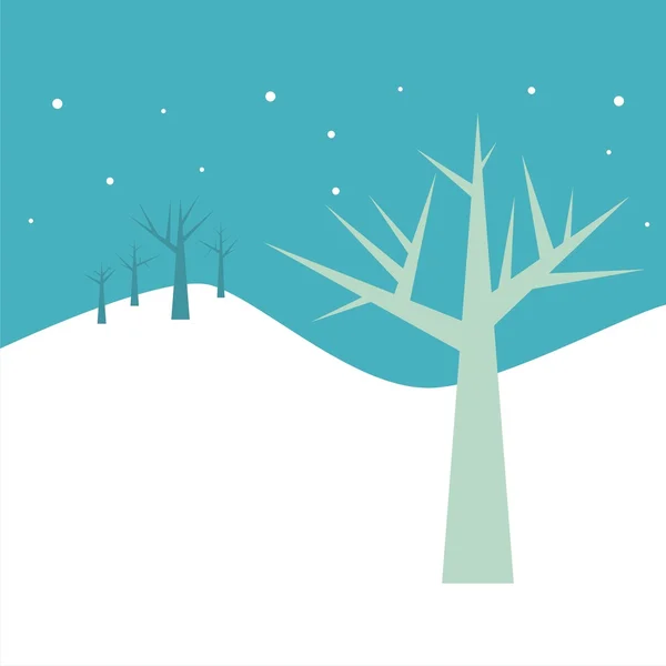 Träd i en vinternatt — Stock vektor