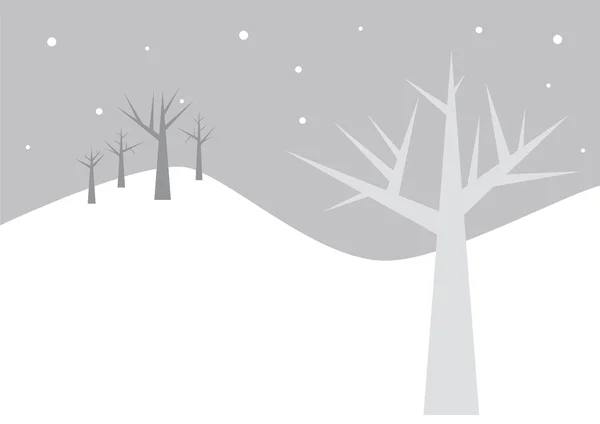 Bir kış gecesi ağaçlarda — Stok Vektör