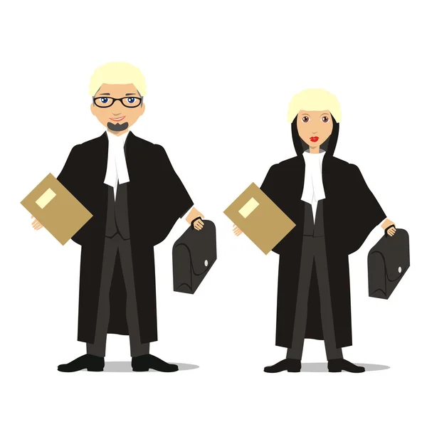 stock vector Isolated barrister couple