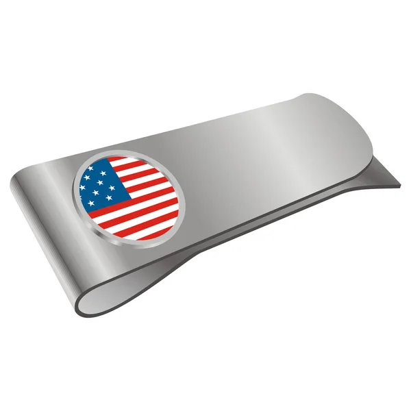 Taglierina di denaro con bandiera USA — Vettoriale Stock