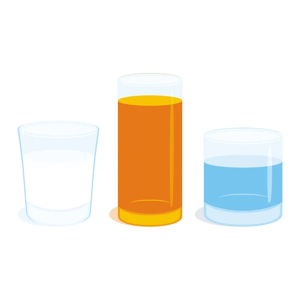 Tres vasos diferentes — Vector de stock