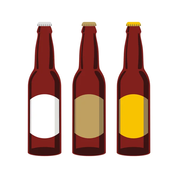 孤立したビール瓶セット — ストックベクタ