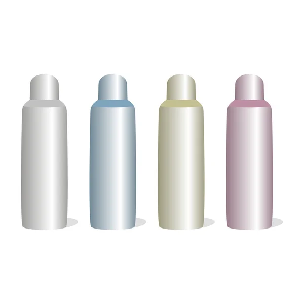 Set di bottiglie isolate in alluminio — Vettoriale Stock
