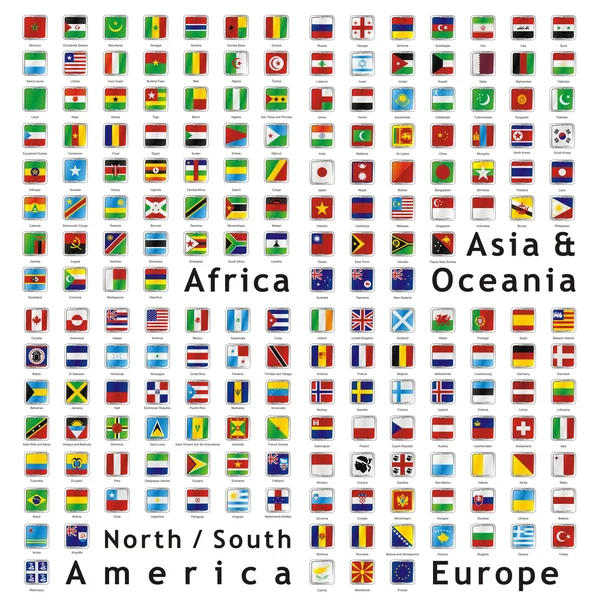 Doscientos banderas vectoriales totalmente editables — Vector de stock