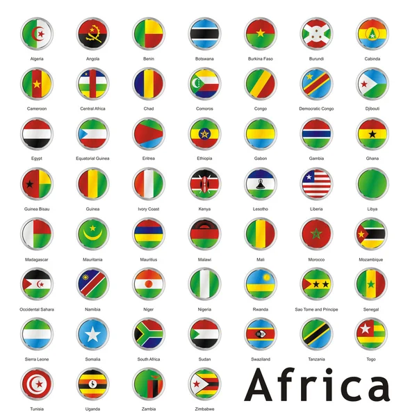 Banderas africanas aisladas — Vector de stock
