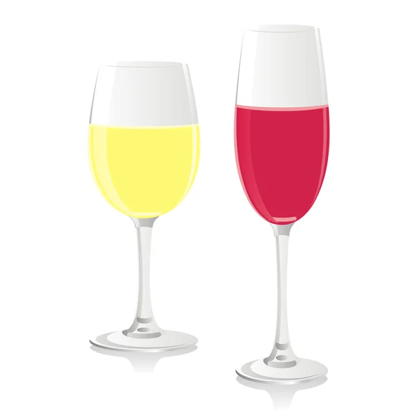 Izolované sklenice na víno — Stockový vektor