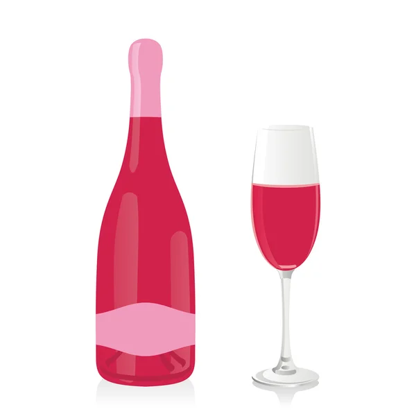 Elszigetelt pezsgős üveg és üveg — Stock Vector