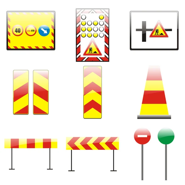 Isolated european road signs — Stock Vector