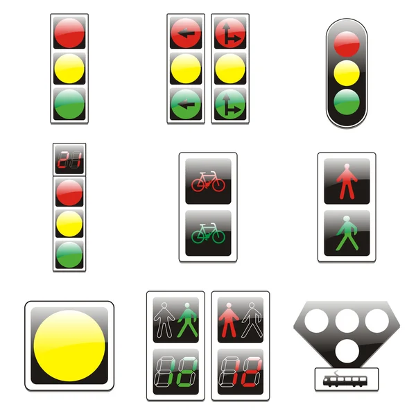 Panneaux routiers européens isolés — Image vectorielle