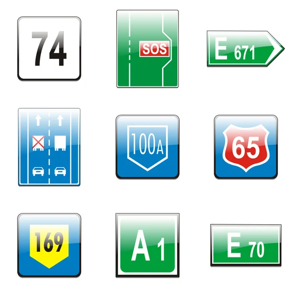 Señales de tráfico europeas aisladas — Archivo Imágenes Vectoriales