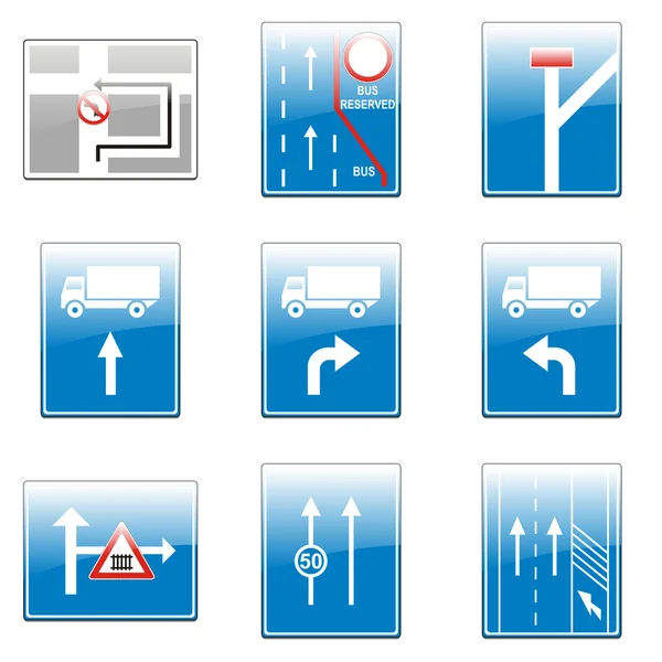 孤立的欧洲道路标志 — 图库矢量图片