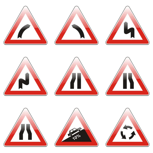 Ізольована європейських дорожніх знаків — стоковий вектор
